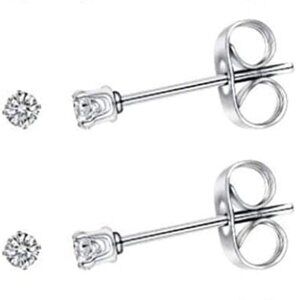 Tiny 2mm Cubic Zirconia Ball Cartilage Earrings for Women and Men